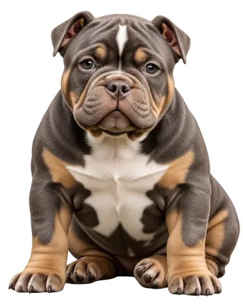 Blue and tan American Bully puppy